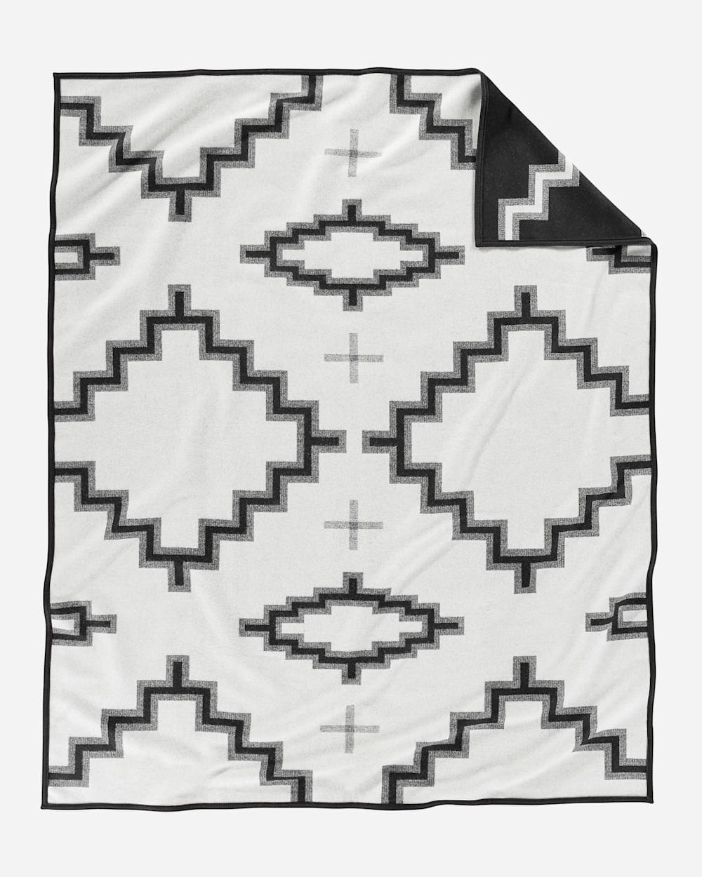 ADDITIONAL VIEW OF KIVA STEPS BLANKET IN BLACK/WHITE image number 2