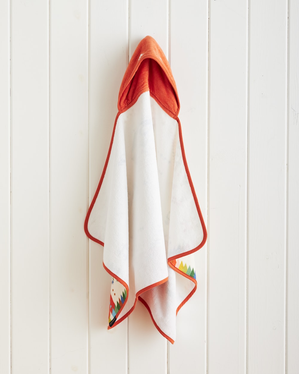 ALTERNATE VIEW OF WILD BLOOMS HOODED BABY TOWEL IN WHITE/CORAL MULTI image number 3