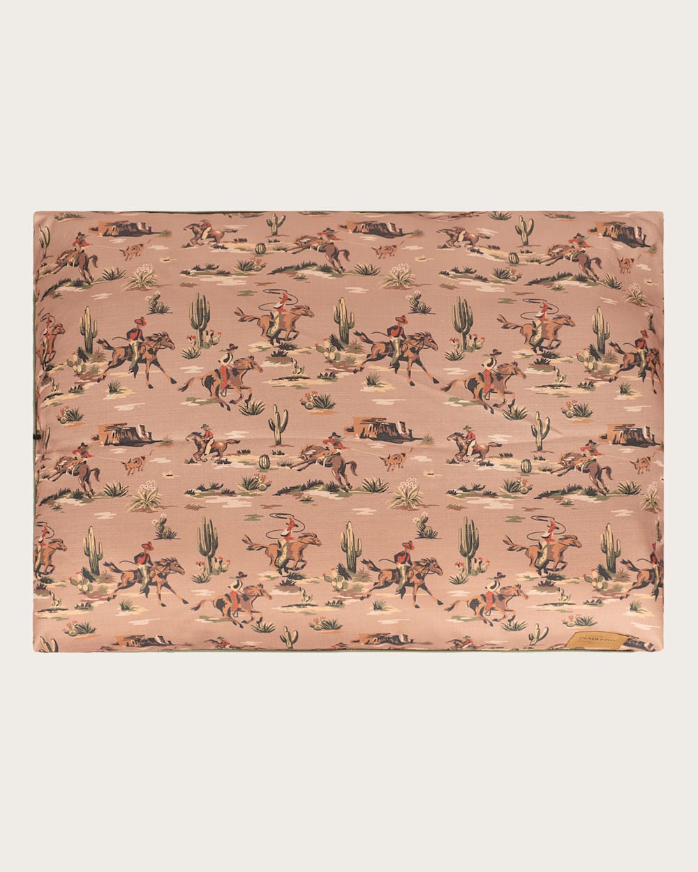 ALTERNATE VIEW OF COWBOY PLAINS ALL SEASON PET BED - NAPPER IN TAN COWBOY PLAINS image number 2