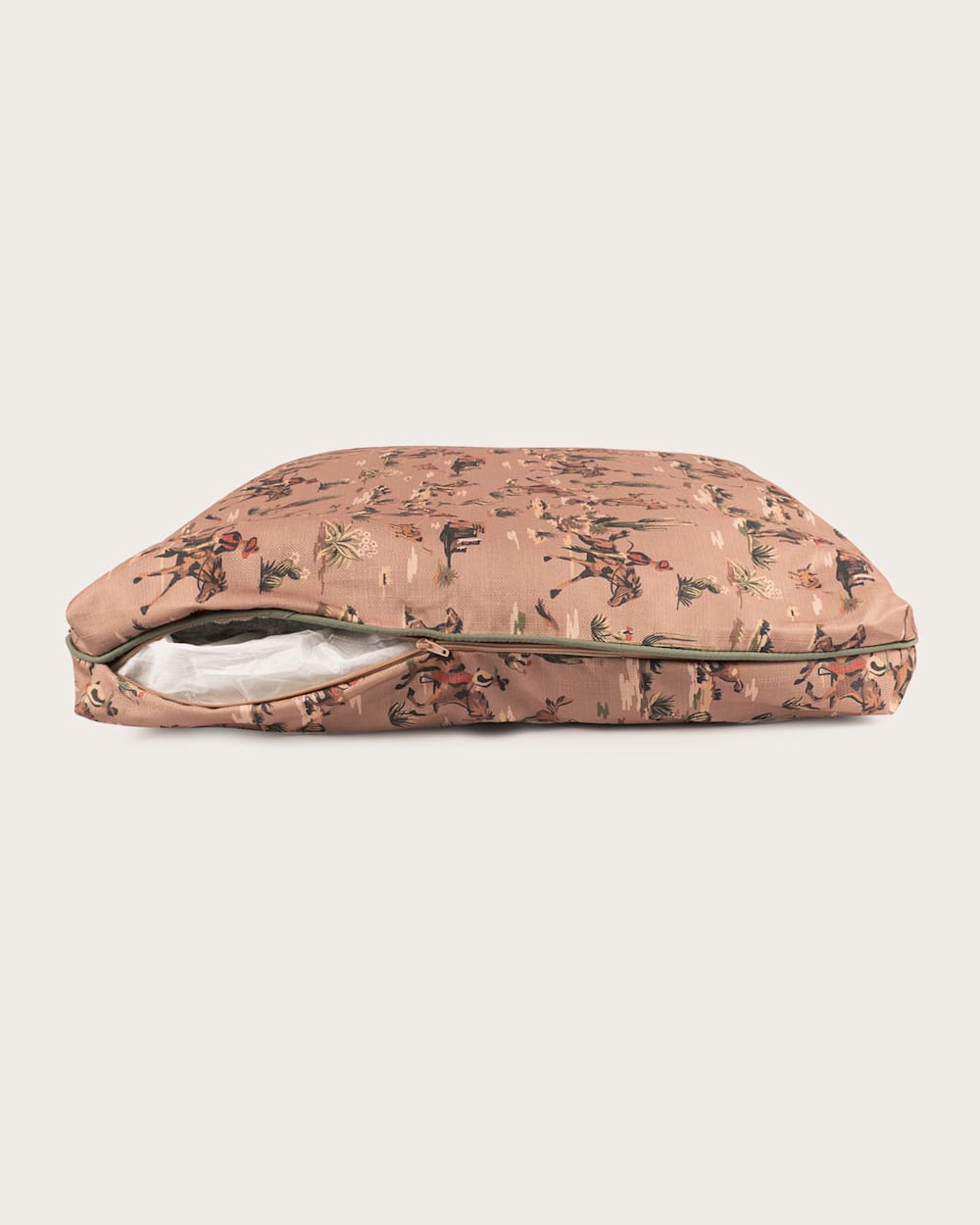 ALTERNATE VIEW OF COWBOY PLAINS ALL SEASON PET BED - NAPPER IN TAN COWBOY PLAINS image number 4