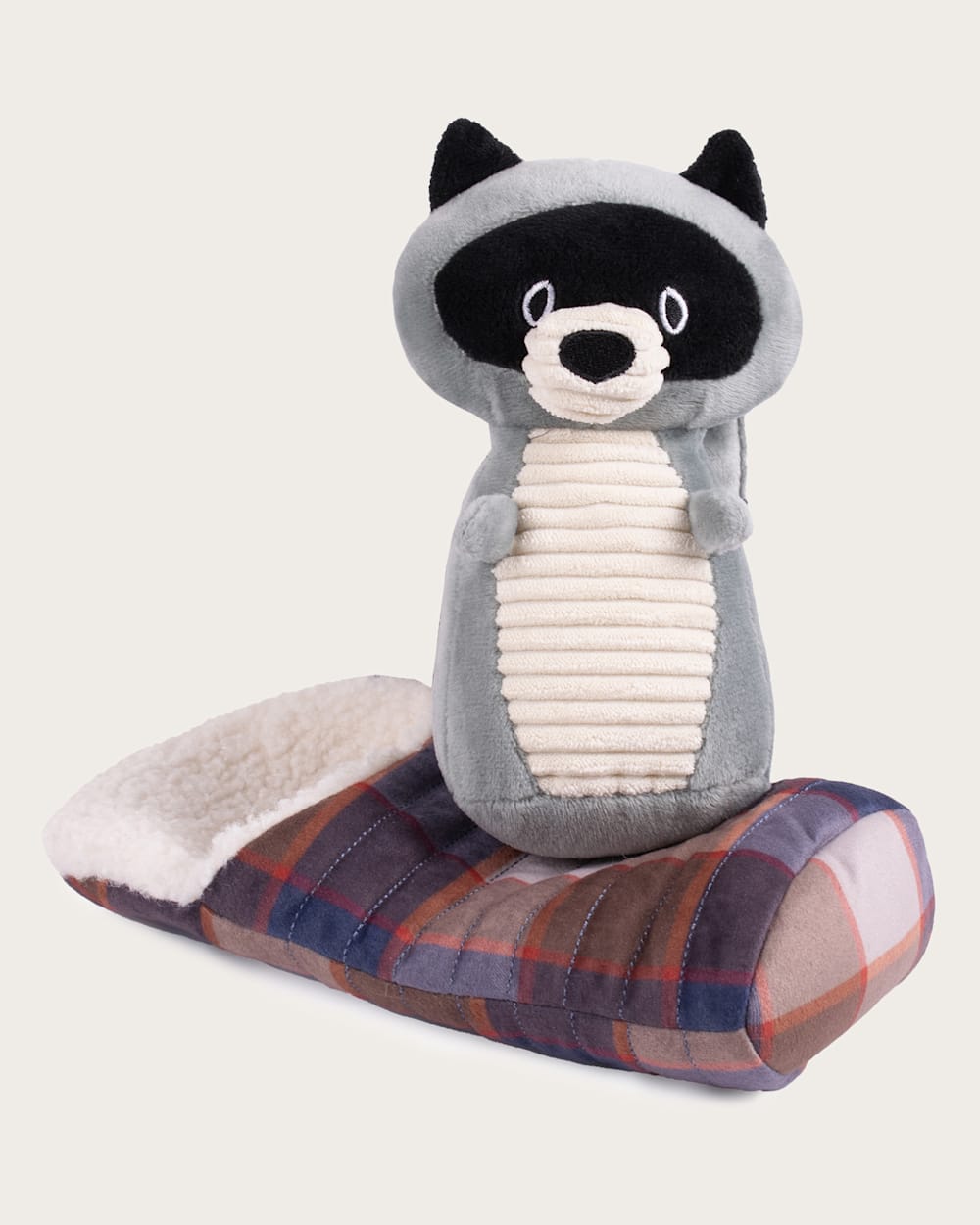 ALTERNATE VIEW OF PET PLUSH CAMPING RACOON TOY IN RACOON image number 2