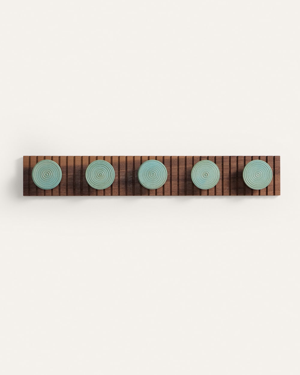 ALTERNATE VIEW OF HANDMADE STONEWARE & WOOD COAT HANGER IN SEAFOAM image number 2