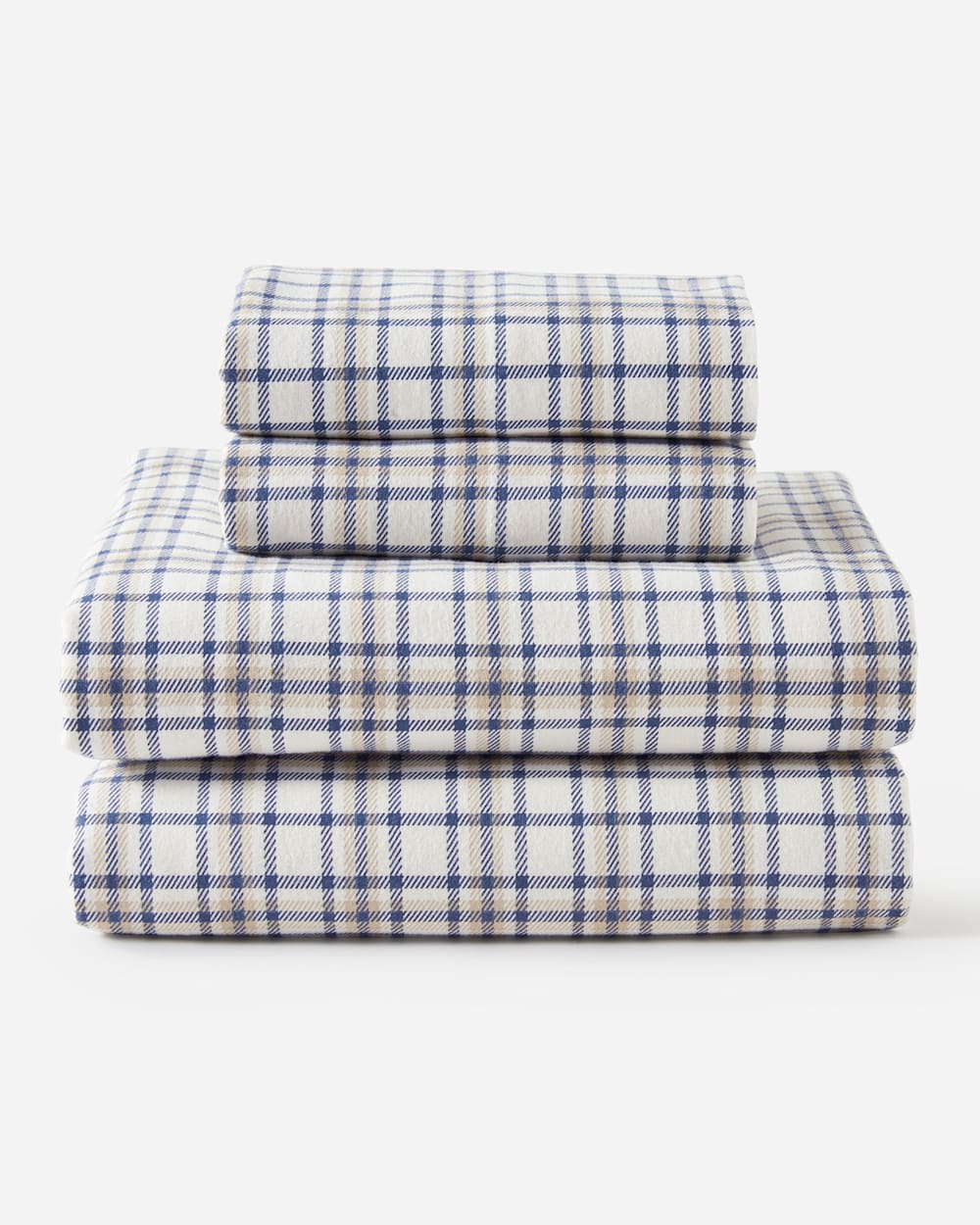 PLAID FLANNEL SHEET SET IN IVORY PEARCE image number 1