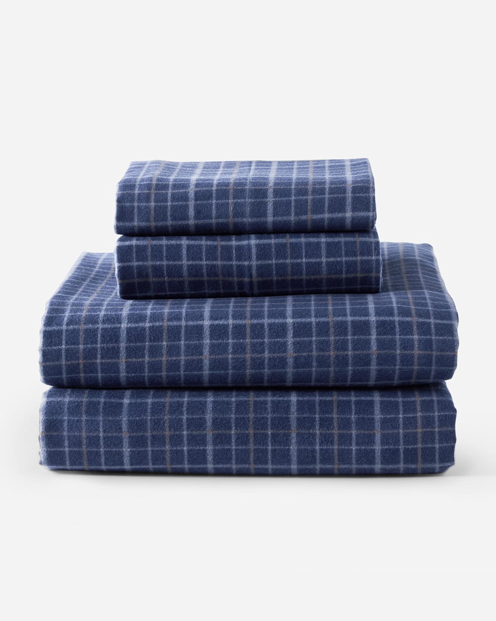 PLAID FLANNEL SHEET SET IN BLUE SELDON image number 1