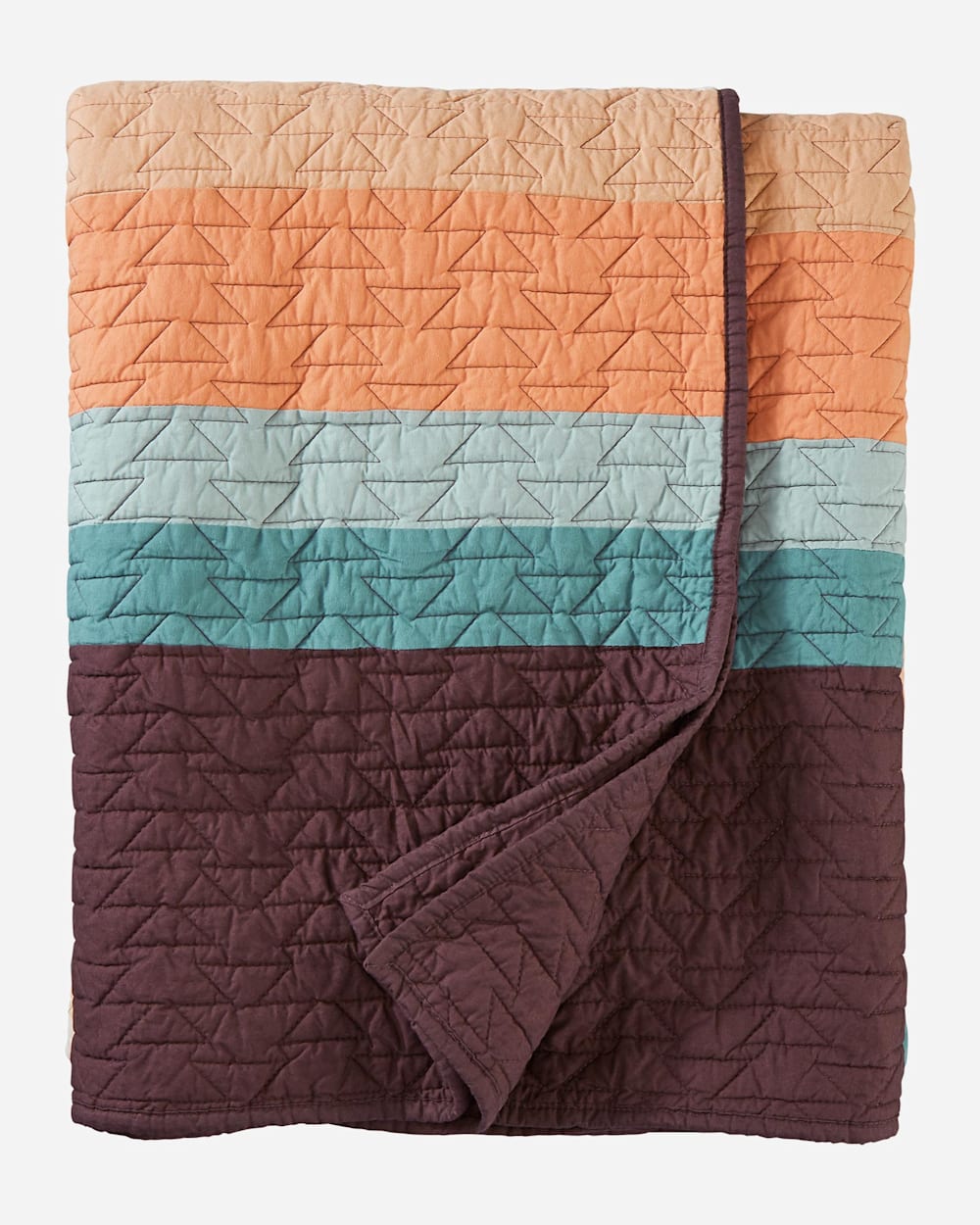 ALTERNATE VIEW OF CRESCENT BUTTE PIECED QUILT SET IN TAN MULTI image number 3