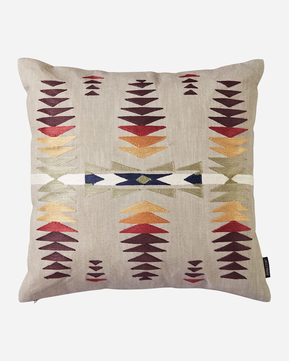 JUNIPER MESA EMBROIDERED SQUARE PILLOW IN TAN MULTI image number 1