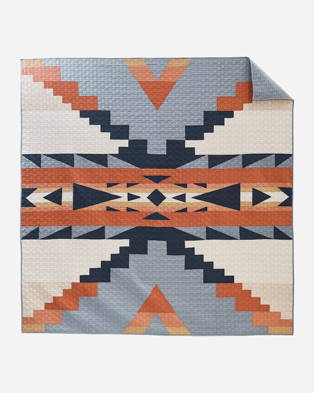 SIERRA RIDGE PIECED QUILT SET IN NAVY/COPPER image number 1