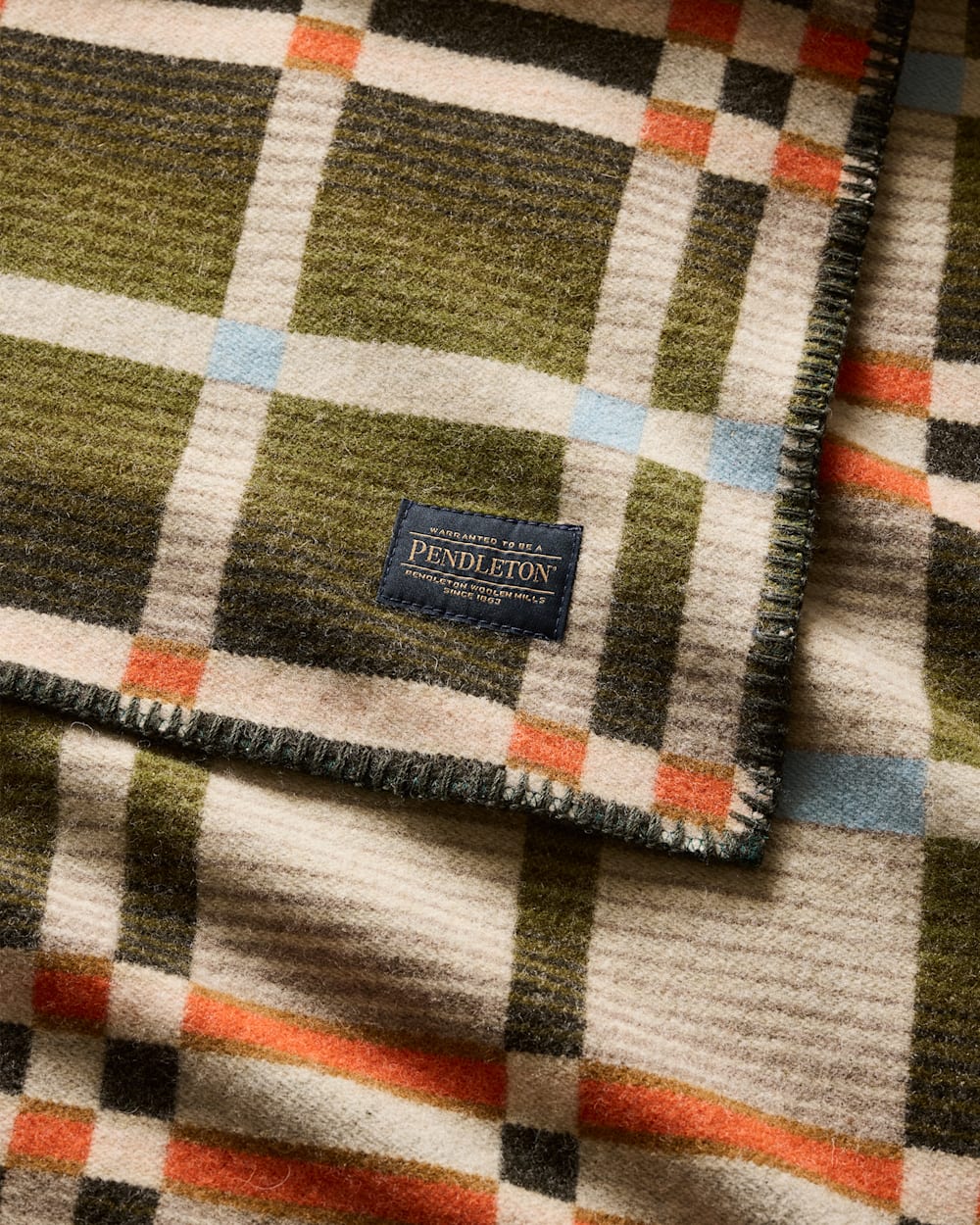 ALTERNATE VIEW OF FOUR SQUARE THROW IN SLIDE MOUNTAIN OLIVE image number 3