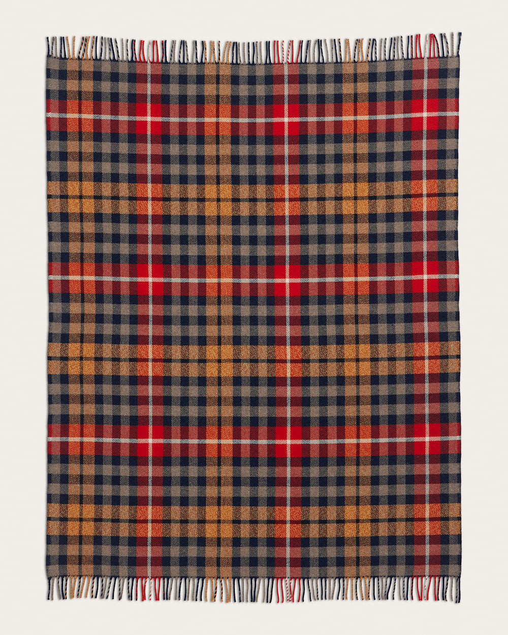 ALTERNATE VIEW OF FIRESIDE THROW IN HICKORY NAVY/RUST image number 2