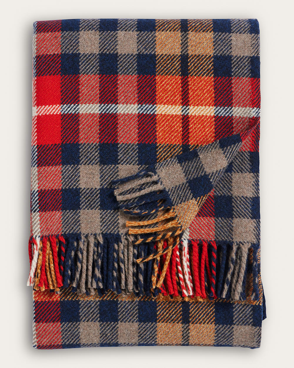 ALTERNATE VIEW OF FIRESIDE THROW IN HICKORY NAVY/RUST image number 4