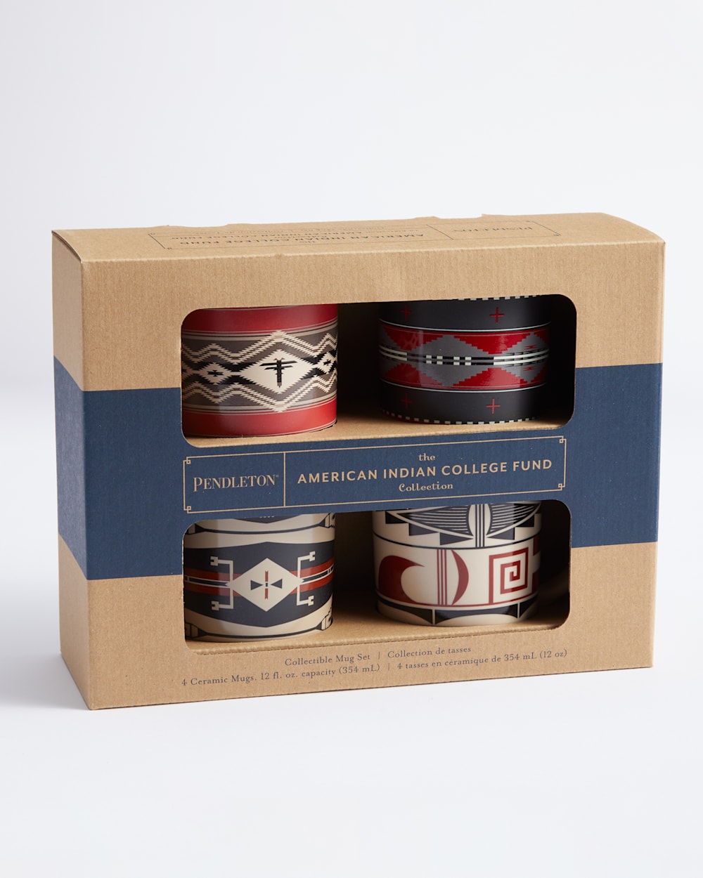 ALTERNATE VIEW OF AMERICAN INDIAN COLLEGE FUND MUGS, SET OF 4 IN MULTI image number 2