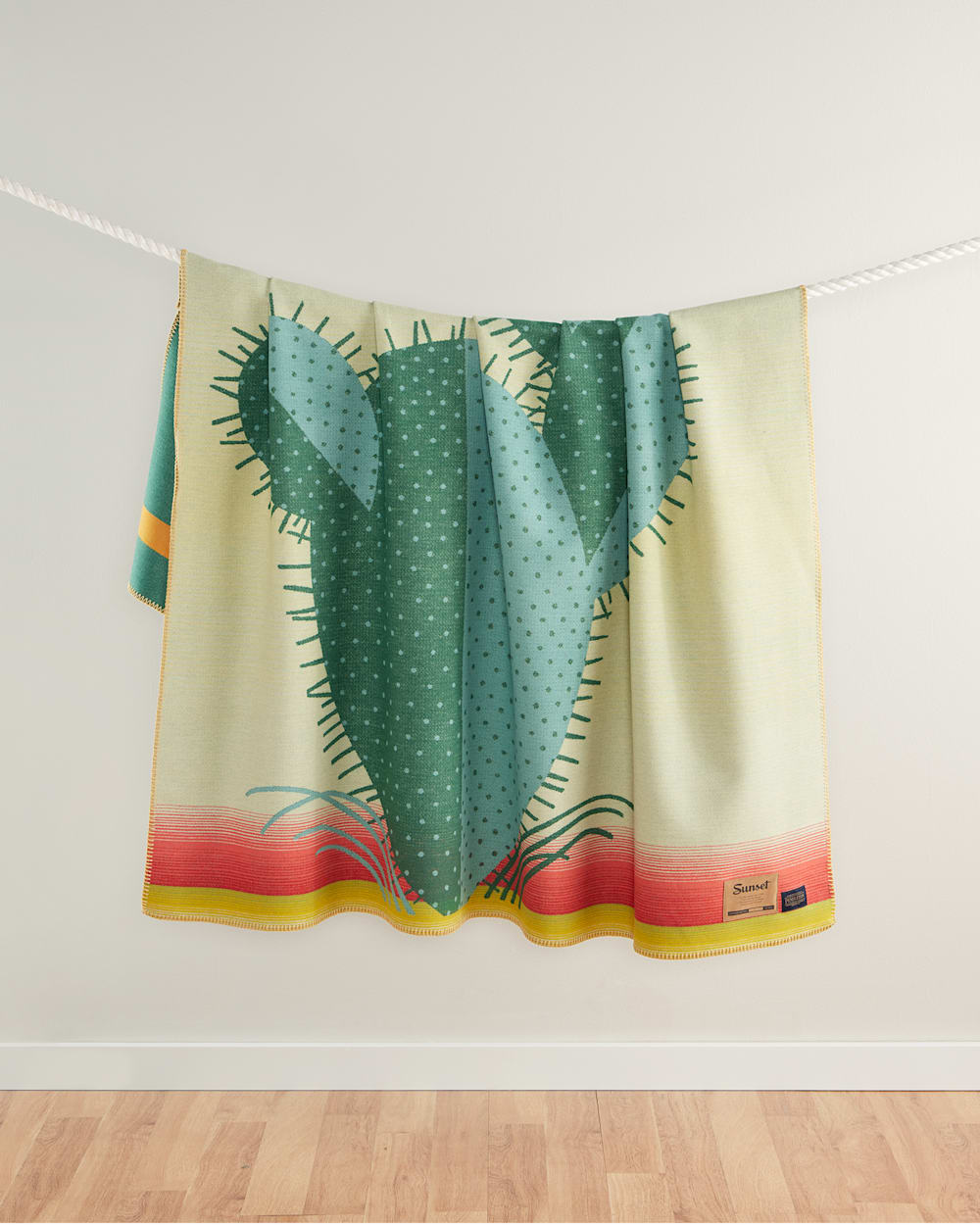 HANGING VIEW OF LIMITED EDITION 1932 SUNSET MAGAZINE BLANKET IN MULTI image number 4