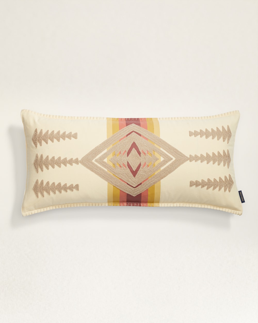 HARDING EMBROIDERED HUG PILLOW IN IVORY image number 1