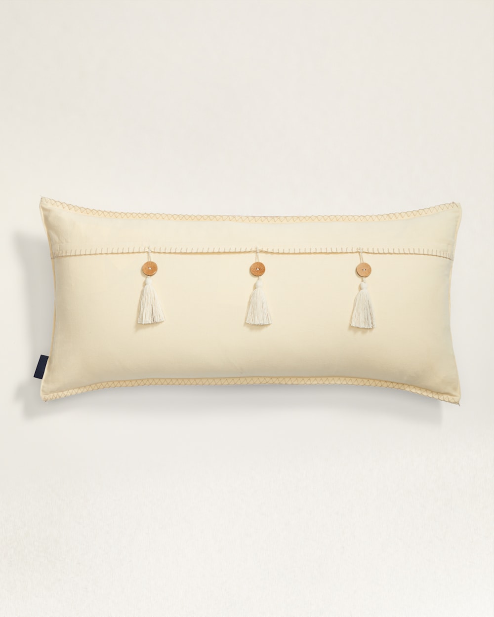 ALTERNATE VIEW OF HARDING EMBROIDERED HUG PILLOW IN IVORY image number 3