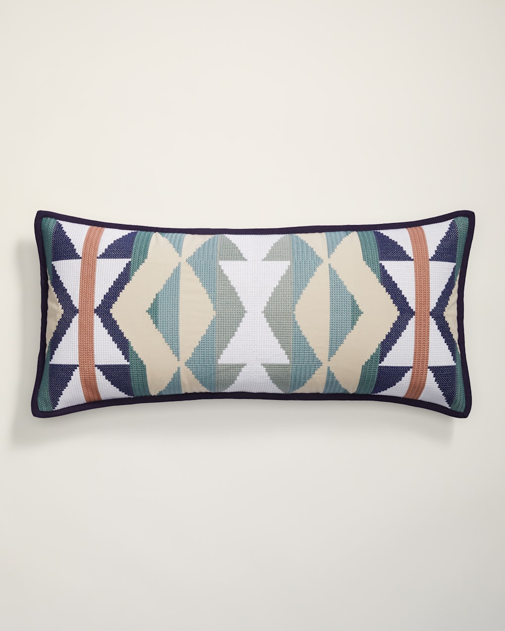 MEDICINE BOW EMBROIDERED HUG PILLOW IN TAN/BLUE MULTI image number 1