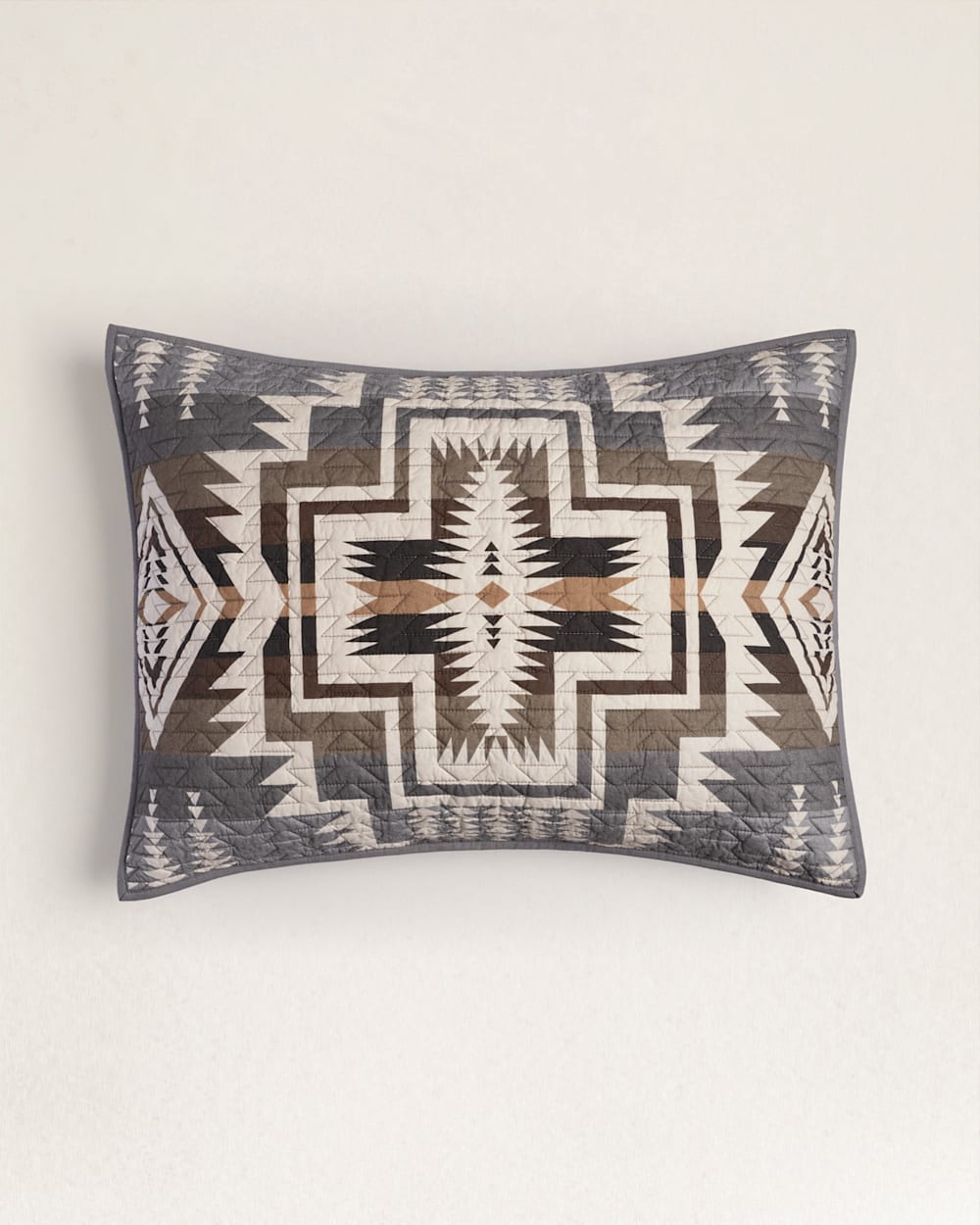 ALTERNATE VIEW OF HARDING STAR PRINTED COVERLET SET IN FROSTED GREY image number 3