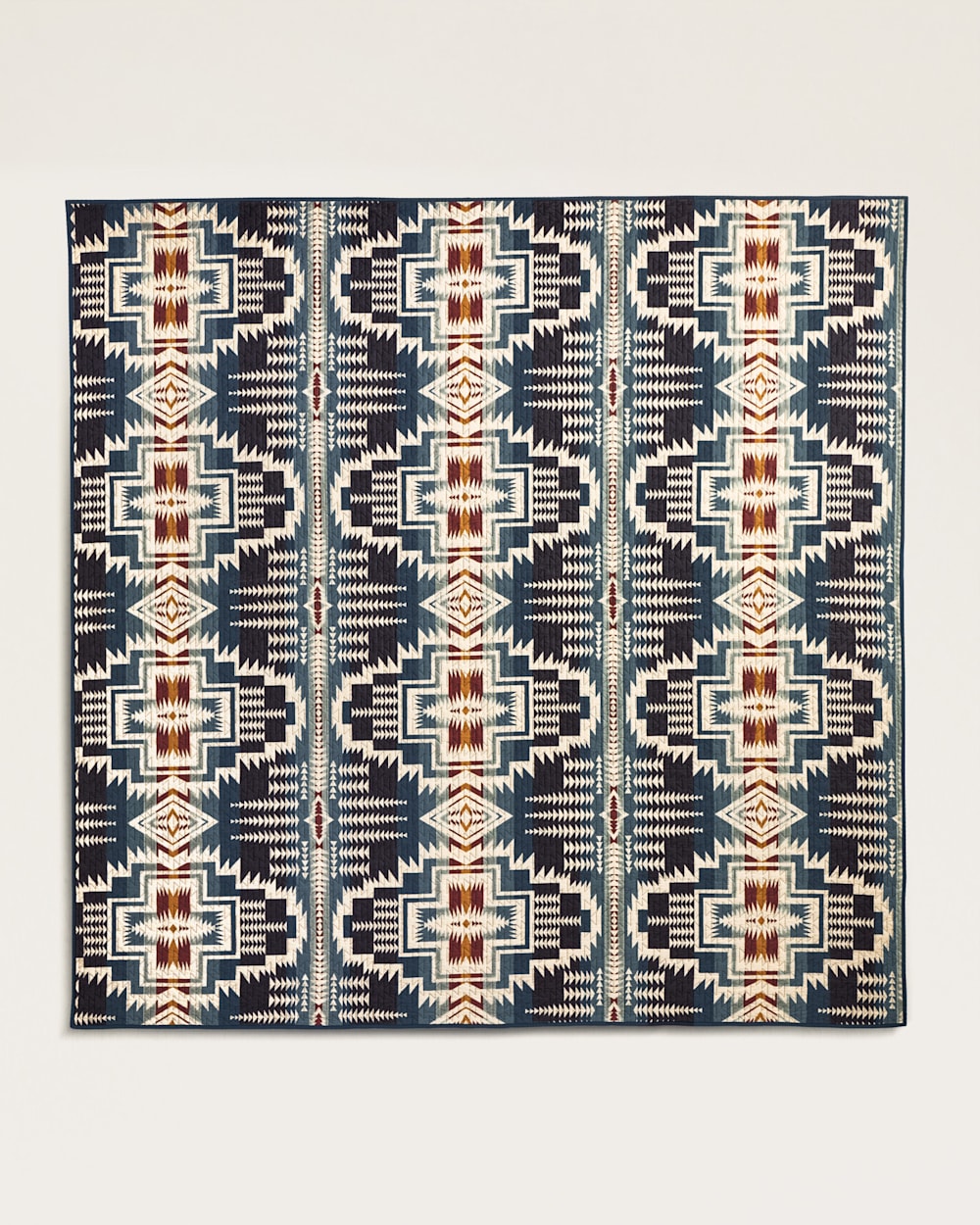 ALTERNATE VIEW OF HARDING STAR PRINTED COVERLET SET IN TITAN BLUE image number 2