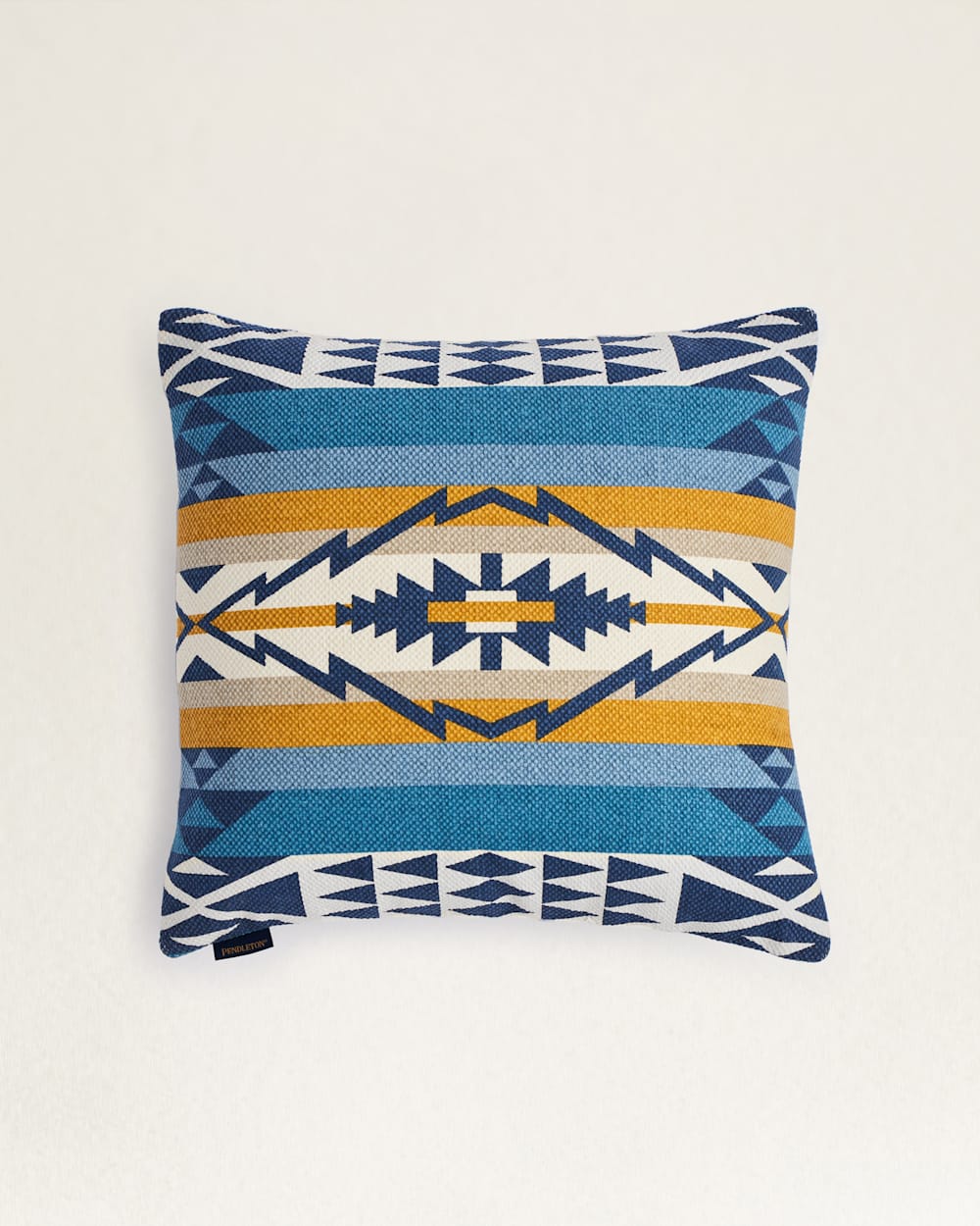 TRAPPER PEAK PRINTED KILIM SQUARE PILLOW IN BLUE/GOLD image number 1
