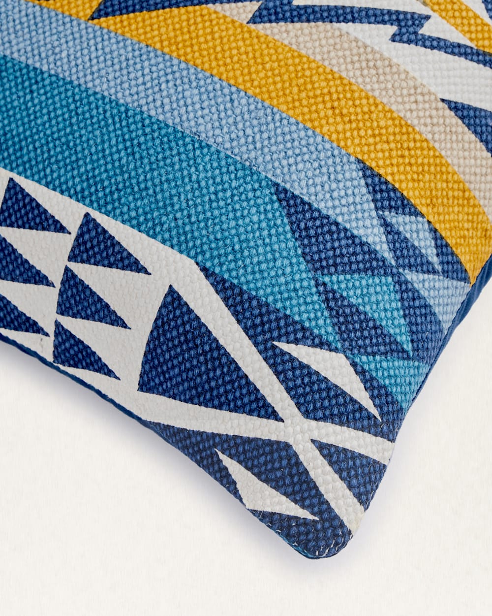 ALTERNATE VIEW OF TRAPPER PEAK PRINTED KILIM SQUARE PILLOW IN BLUE/GOLD image number 2
