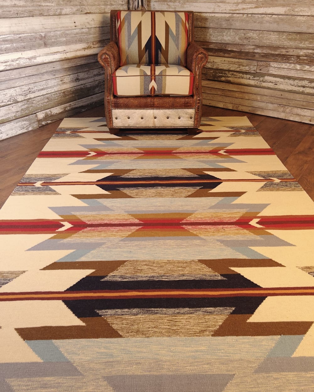WYETH TRAIL RUG IN TAN MULTI STYLED IN A ROOM WITH CHAIR image number 4