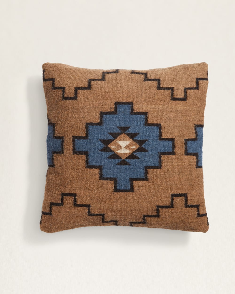 STEPS TO THE SKY TIERRA SQUARE PILLOW IN TAN/BLUE image number 1