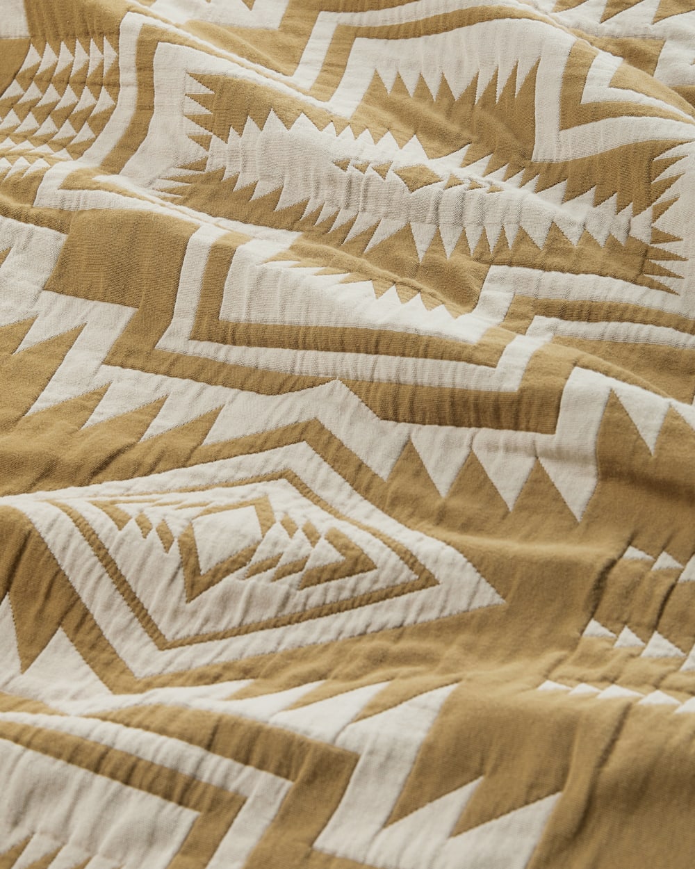 ALTERNATE VIEW OF HARDING STAR COTTON MATELASSE COVERLET IN OCHRE image number 4