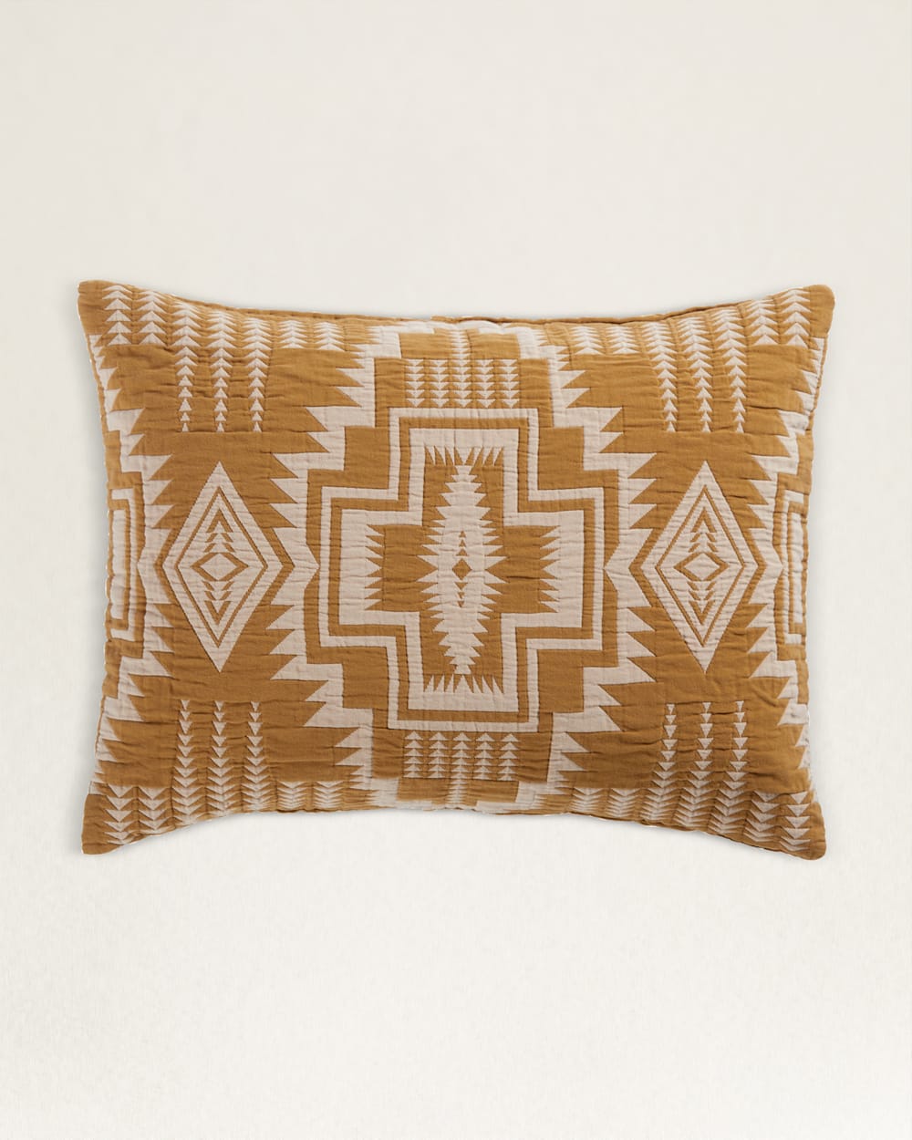 HARDING STAR COTTON MATELASSE SHAM IN OCHRE image number 1