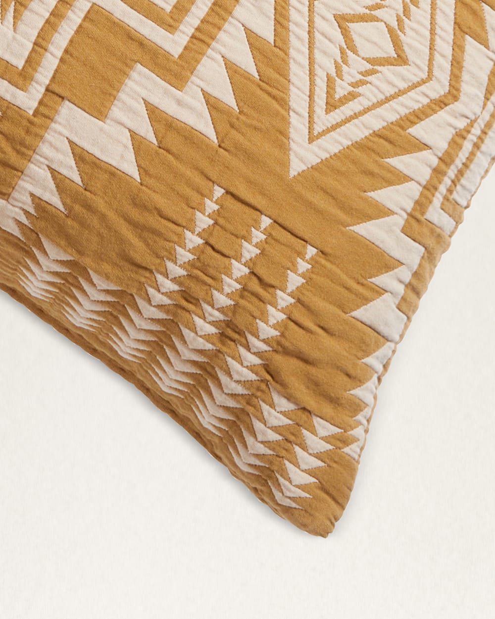 ALTERNATE VIEW OF HARDING STAR COTTON MATELASSE SHAM IN OCHRE image number 2