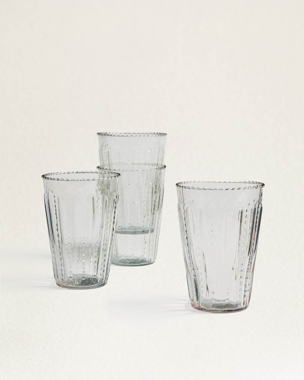 RUFFLE GLASS TUMBLER SET IN CLEAR image number 1