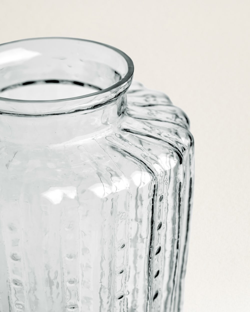 ALTERNATE VIEW OF RUFFLE GLASS & MANGO WOOD CANISTER IN CLEAR image number 4