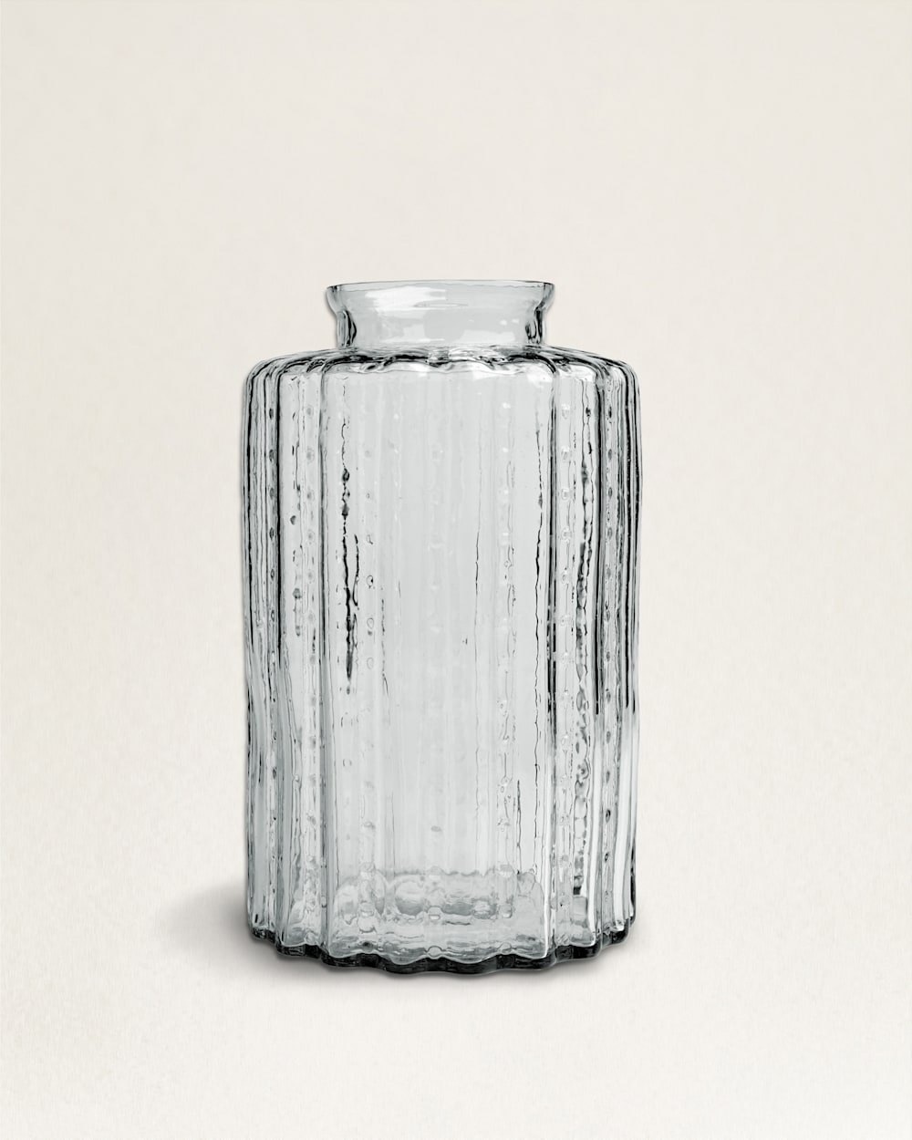 ALTERNATE VIEW OF RUFFLE GLASS & MANGO WOOD CANISTER IN CLEAR image number 5