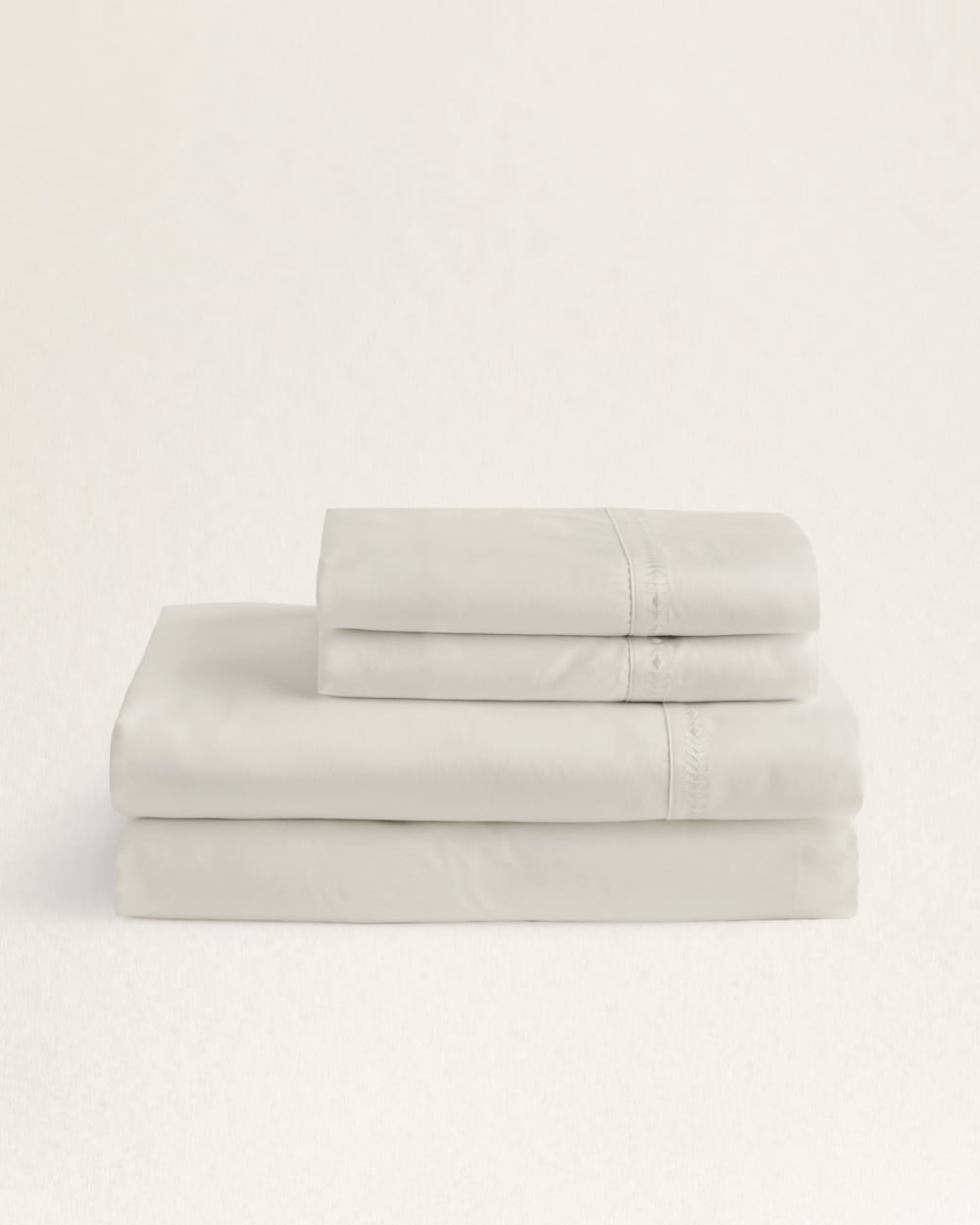 DIAMOND TRAIL EMBROIDERED SHEET SET IN WHITE image number 1