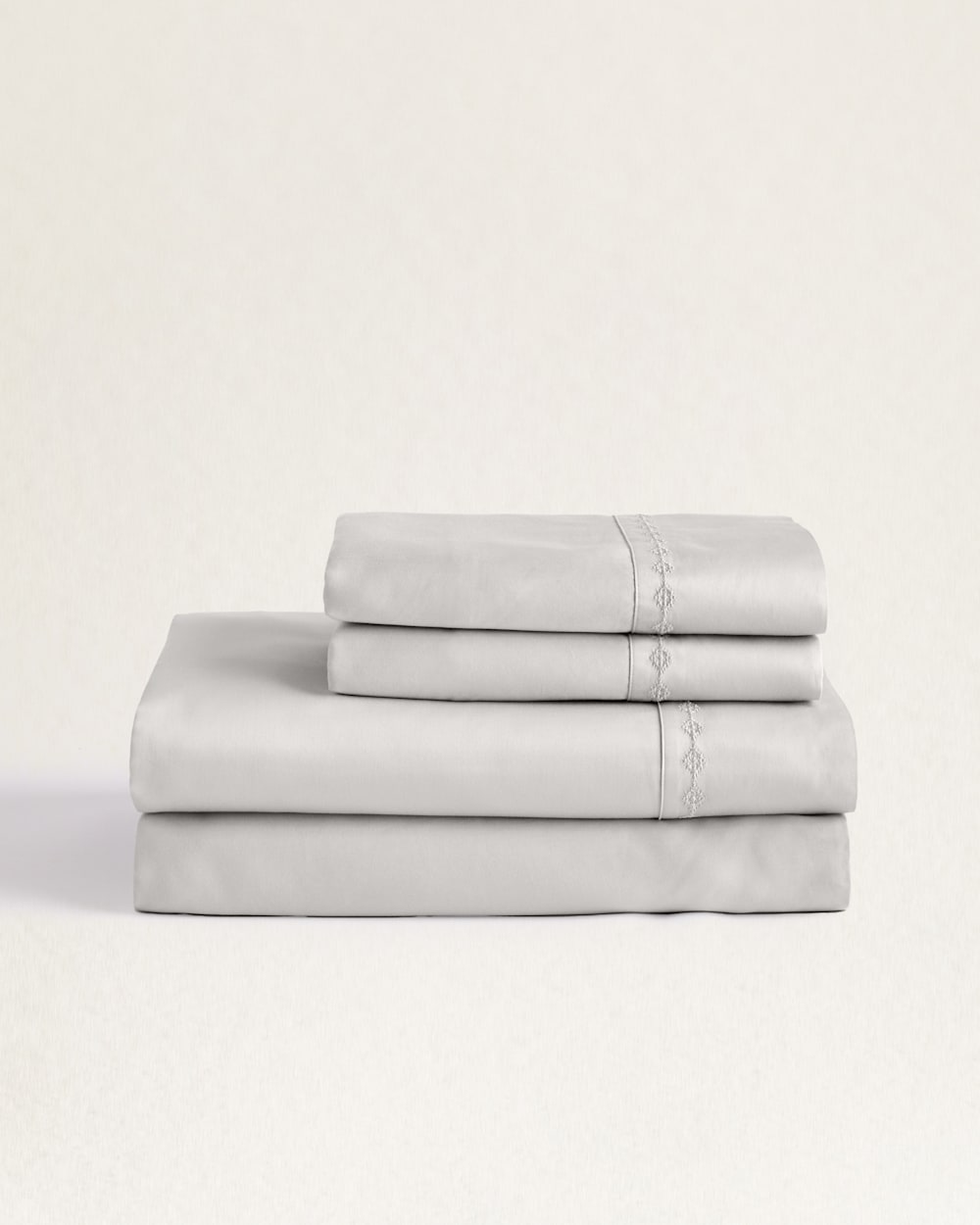 MOONLIT MESA EMBROIDERED SHEET SET IN LIGHT GREY image number 1