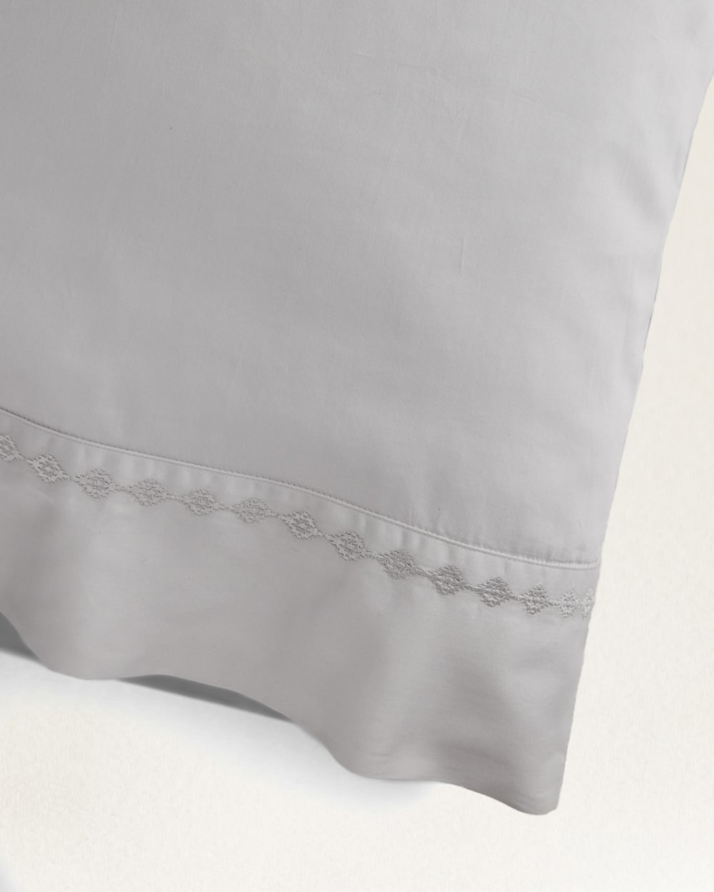 ALTERNATE VIEW OF MOONLIT MESA EMBROIDERED PILLOWCASES IN LIGHT GREY image number 2