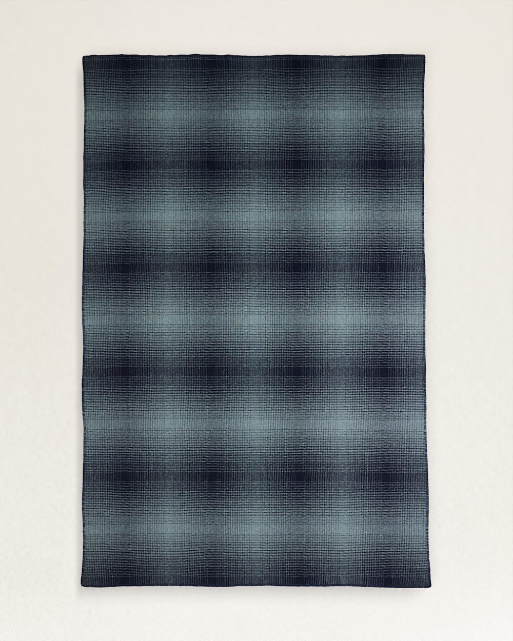 ALTERNATE VIEW OF ECO-WISE WOOL OMBRE BLANKET IN SHALE/NAVY image number 3