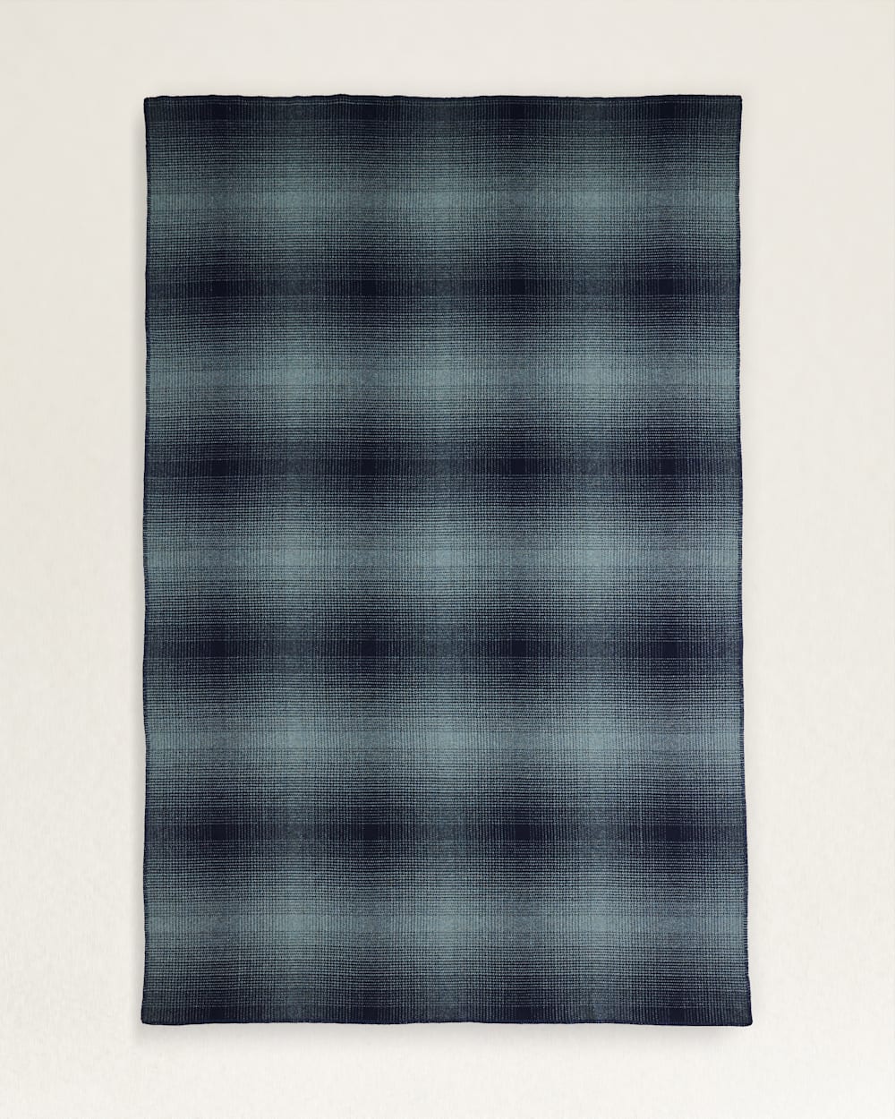 ALTERNATE VIEW OF ECO-WISE WOOL OMBRE BLANKET IN SHALE/NAVY image number 3