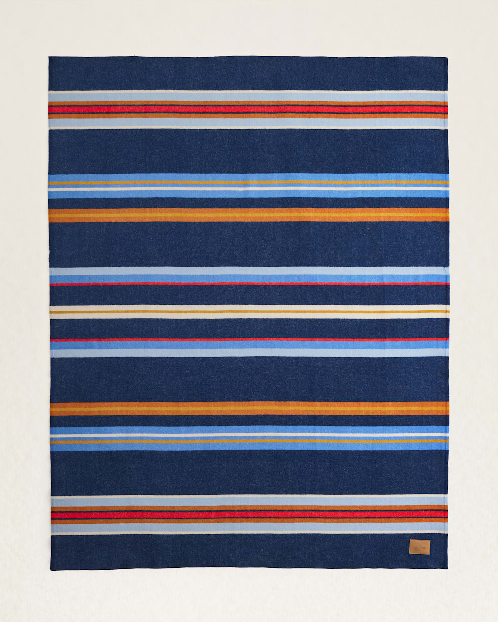 BRIDGER STRIPE WOOL THROW IN NAVY image number 1