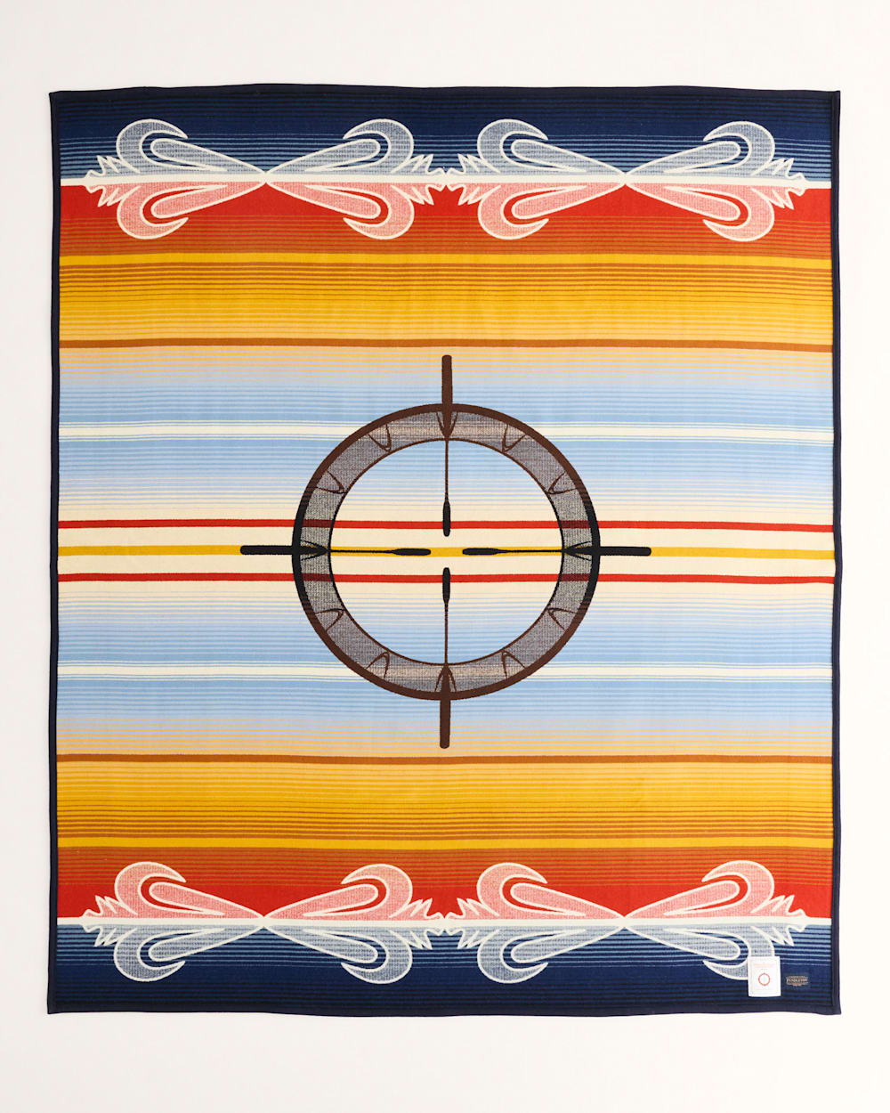FRONT VIEW OF DRUM KEEPERS BLANKET IN SUNSET MULTI image number 1