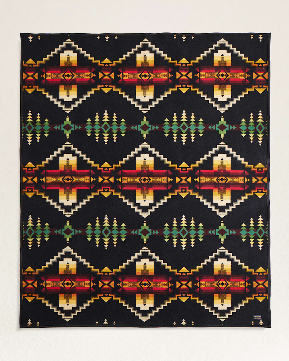 FOUR CORNERS BLANKET IN BLACK MULTI image number 1