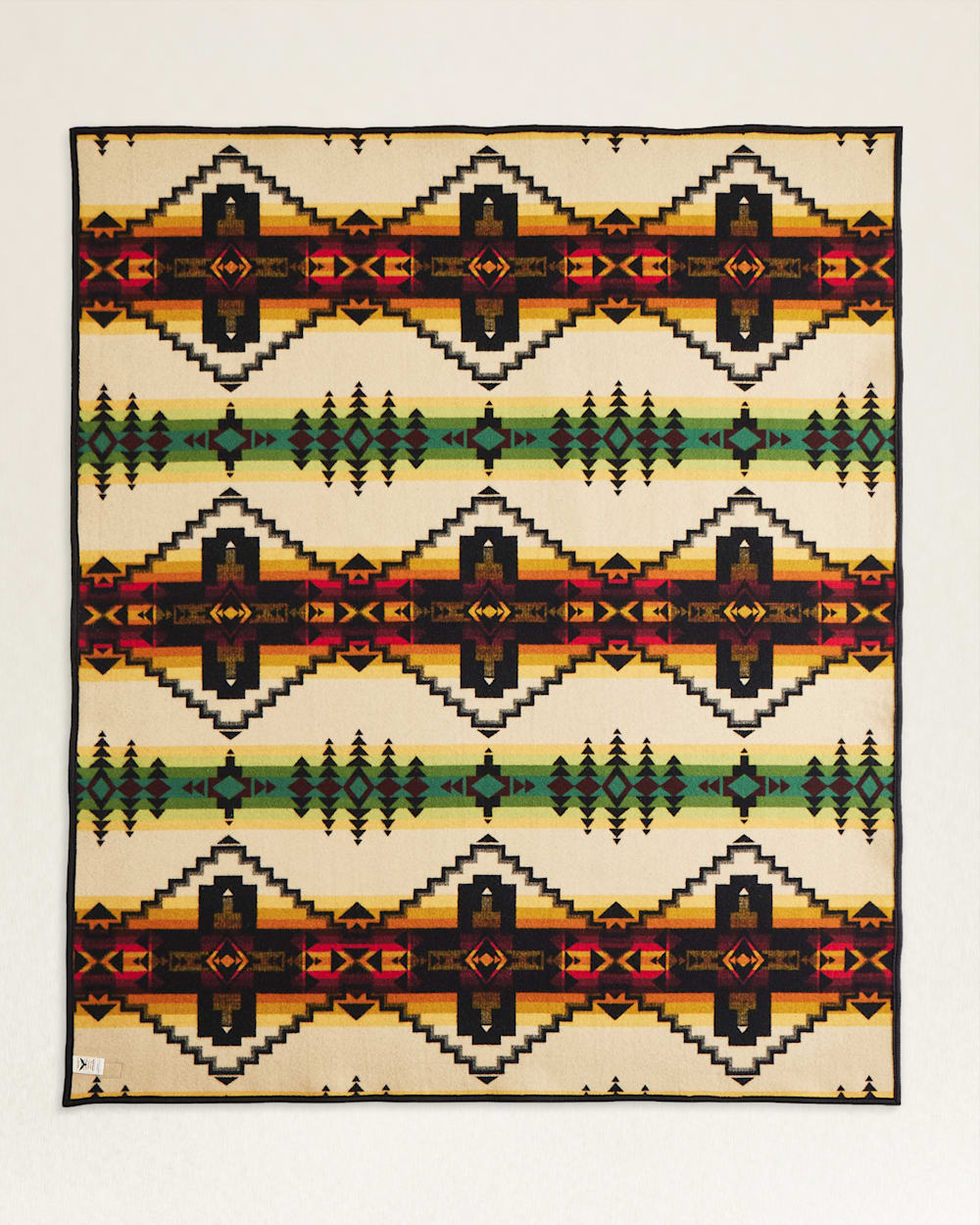 ALTERNATE VIEW OF FOUR CORNERS BLANKET IN BLACK MULTI image number 2