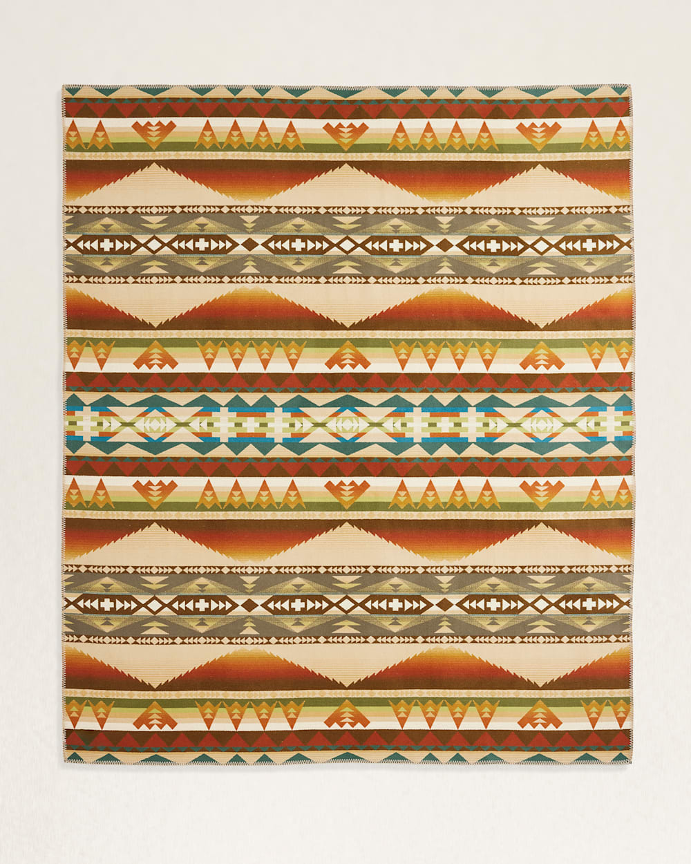 FRONT FLAT VIEW OF SOLSTICE CANYON BLANKET IN TAN MULTI image number 2