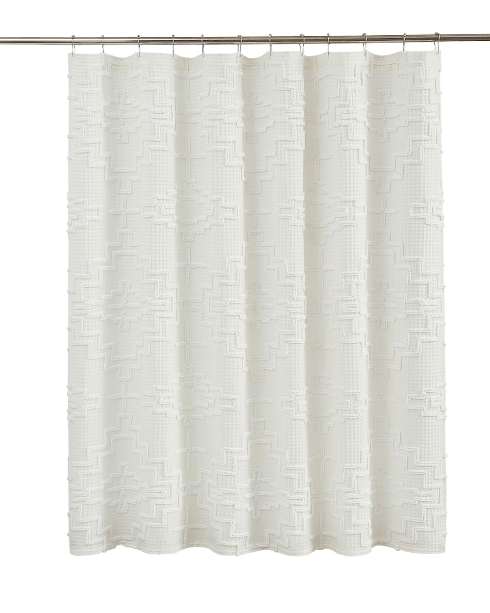 ALTERNATE VIEW OF KIVA STEPS SHOWER CURTAIN IN IVORY image number 3