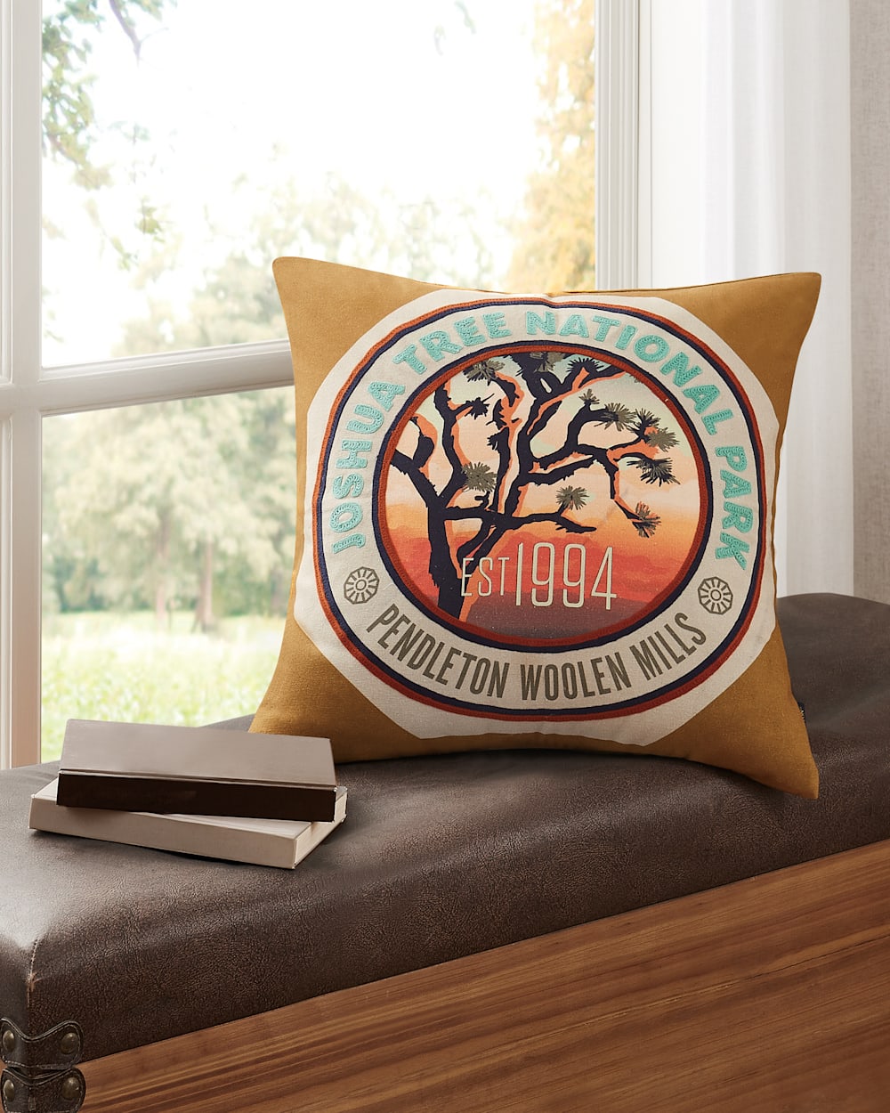 ALTERNATE VIEW OF JOSHUA TREE NATIONAL PARK PATCH PILLOW IN CAMEL image number 4