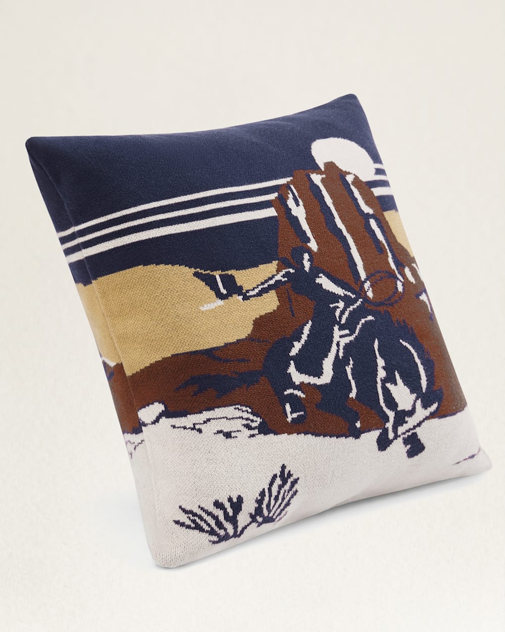 ALTERNATE VIEW OF DESERT RIDER KNIT PILLOW IN TAN MULTI image number 2