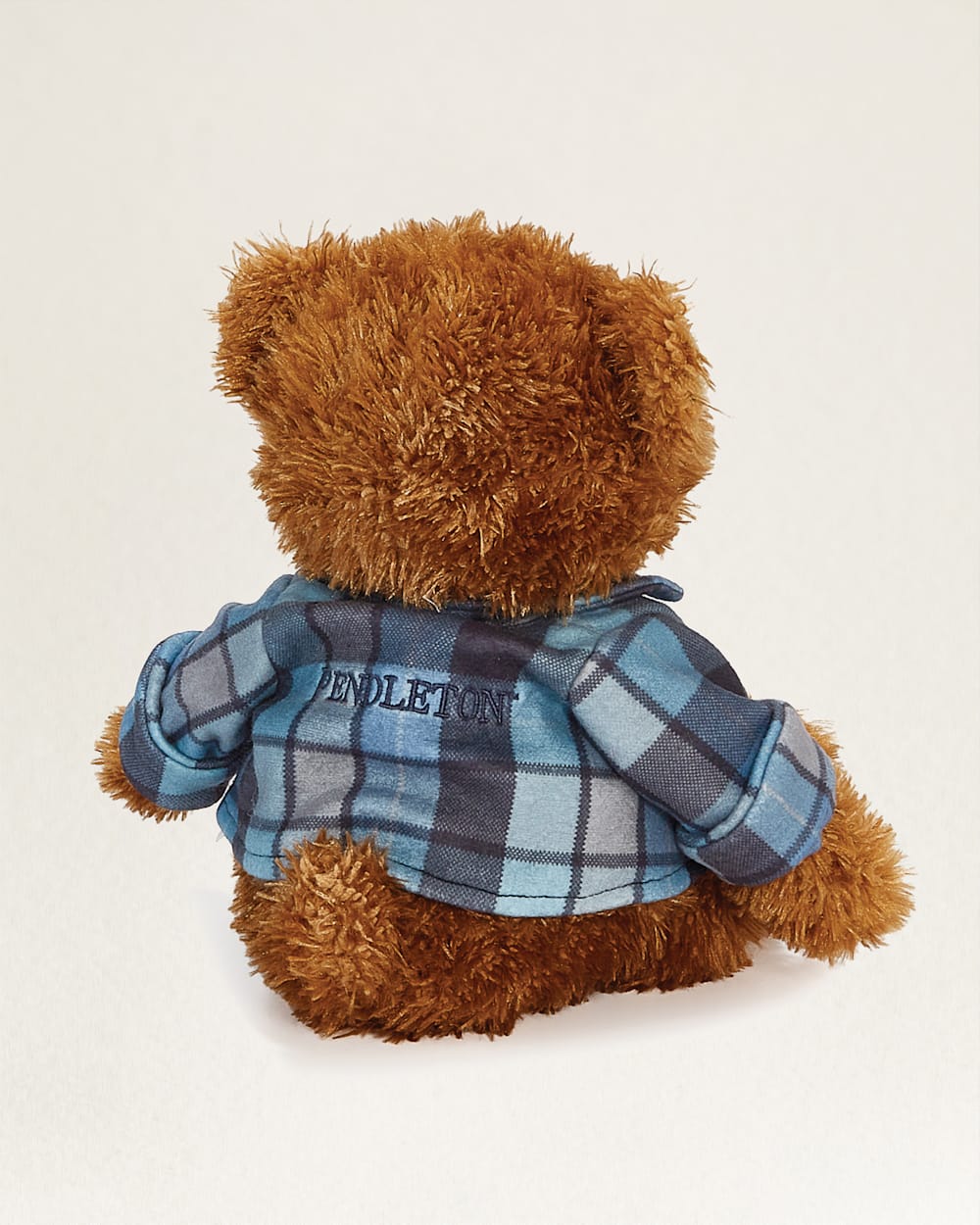 ALTERNATE VIEW OF CENTENNIAL BEAR STUFFED ANIMAL IN BLUE SURF PLAID image number 2