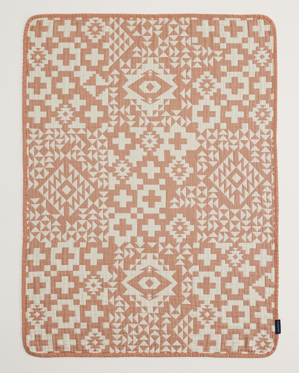 ALTERNATE VIEW OF BLUE RIDGE ORGANIC COTTON BABY BLANKET IN PINK/CREAM image number 2