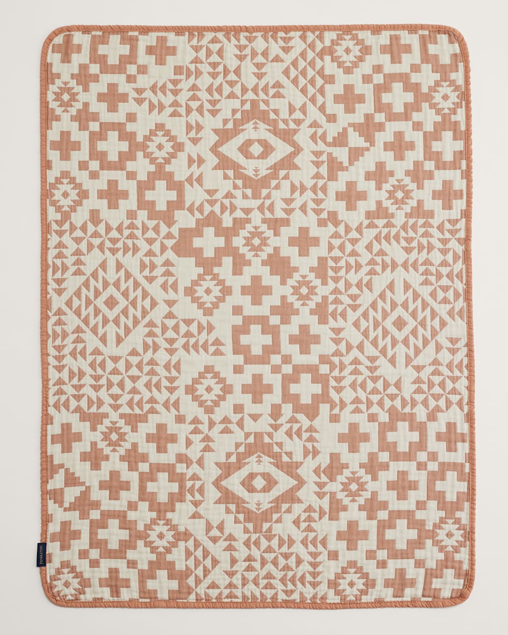 ALTERNATE VIEW OF BLUE RIDGE ORGANIC COTTON BABY BLANKET IN PINK/CREAM image number 3