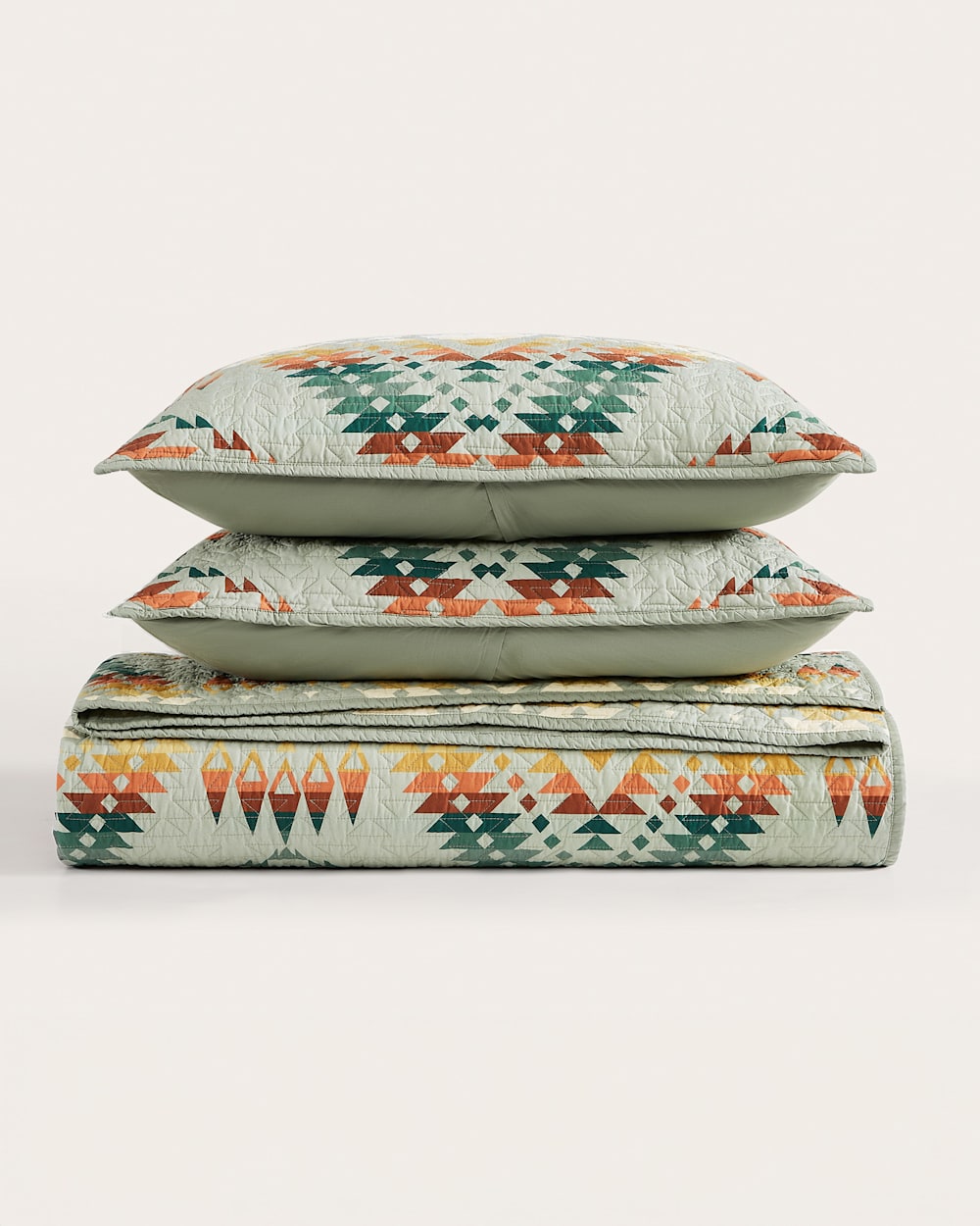 MISSION TRAILS COVERLET SET IN DESERT SAGE image number 1