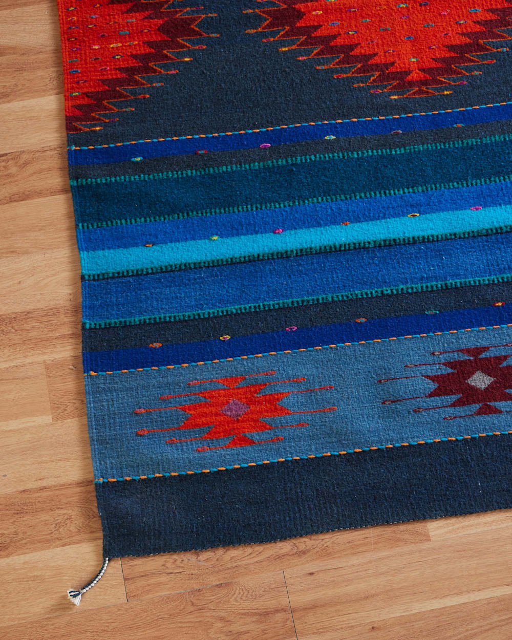 ALTERNATE VIEW OF ZAPOTEC MIDNIGHT RUG IN BLUE/ORANGE image number 2