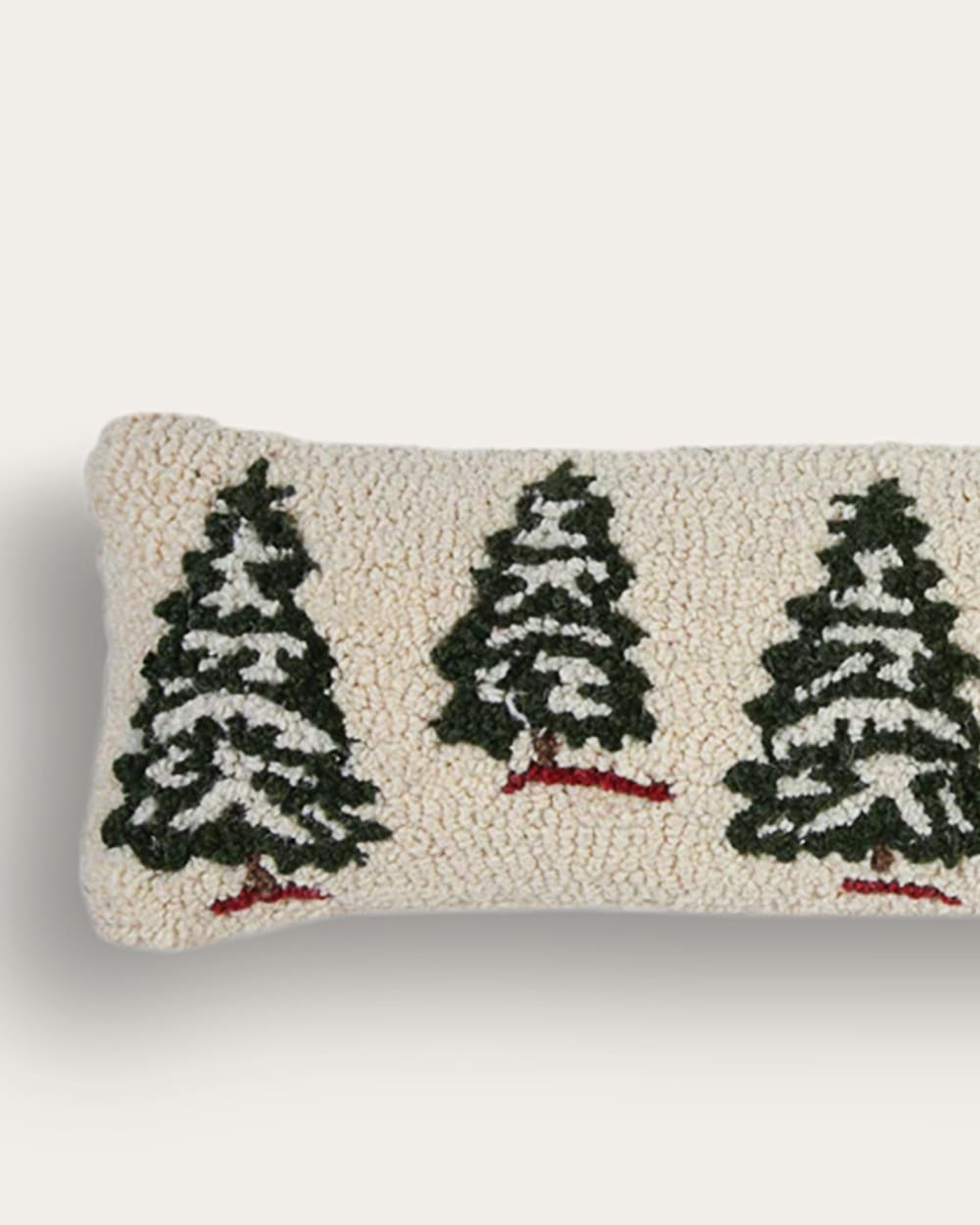 ALTERNATE VIEW OF IN THE WOODS HOOKED LUMBAR PILLOW IN IVORY/GREEN image number 2